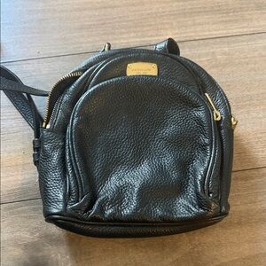 Micheal kors small Black Textured Backpack with Gold Accents missing strap